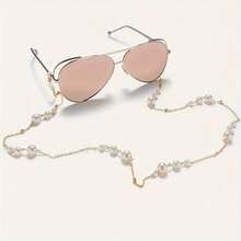 1 件个性化奢华大珍珠和小珍珠眼罩链、眼罩链、面罩带、太阳镜项链和眼罩带，适合学校、度假和玩耍（不包括眼镜）