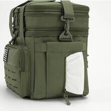 Large Capacity Men's Tactical Lunch Bag, Cooler Insulated Pouch, Heat Insulation, Suitable For Traveling For Work, Camping Picnic, Outdoor Activities, Office Use, MOLLE Webbing System - 軍綠色 - 查看 4