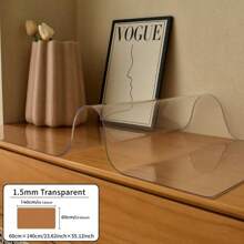 1pc Vinyl Table Mat Protector, 1.5mm Thick, Semi-Transparent, Stain-Resistant, Waterproof, Solid Color, Non-Textile, For Dining, Coffee Tables, Desks - Thanksgiving Decor