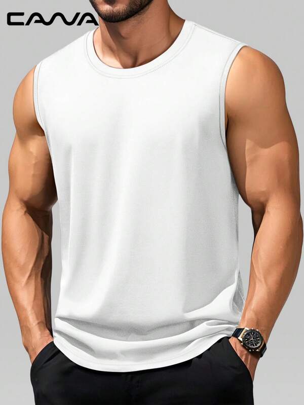 Cavva Men's Ultra-Soft Breathable Sleeveless Vest Moisture-Wicking Stretch Gym Top For Running Workout Casual Wear, Lightweight Multi-Sport Activewear