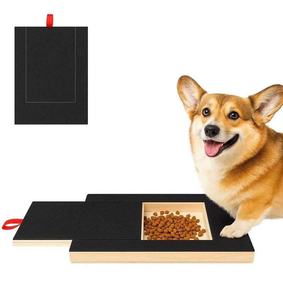 Dog Nail Scratch Board Wooden Dogs Paws Scratchboard Multifunctional With Built-In Snack Box Dog Nail Grinding Pad For Pet - Black - View 1