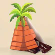 10 cutii de ambalare 3D cu palmieri, cutii pentru bomboane, cutii mici pliabile cu palmieri pentru bomboane, 10 buc/pachet