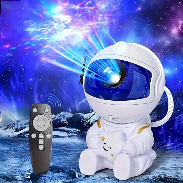 1pc Modern Astronaut Projection Lamp - USB Powered Space Themed Night Light - With Remote Control (No Battery Included) - Button Adjustable LED Galactic Lamp - Suitable For Bedroom Desk Installation Room Atmosphere Stars Projection - Ideal Gift