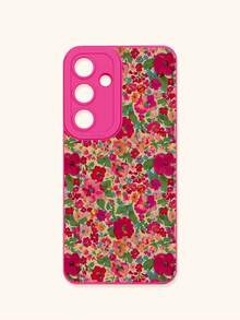 Funda de teléfono con estampado floral diminuto en rosa fucsia, funda de teléfono con estilo vintage de flores dispersas multicolor en rosa fucsia, funda de protección de lente, compatible con iPhone y Galaxy, compatible con iPhone 13, 15, 16 Pro Max, 16, 14, 15, 16 Plus, teléfonos Galaxy a prueba de agua, a prueba de golpes y resistente a arañazos - Multicolor - Ver 24