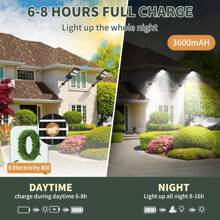 Solar Lights Outdoor Waterproof IP65 10000K 3 Lighting Modes Motion Sensors Light Beads Dusk To Dawn Suitable For Commercial Area, Parking Lot, Yard, Outdoor Lighting