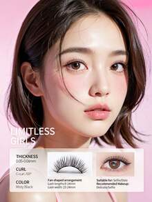 Mlen Diary 磁性假睫毛套装，9-14mm 可重复使用假睫毛，无需眼线，升级版 3D 双磁性假睫毛，便携式免胶睫毛簇，打造轻盈自然的妆容（Limitless Girls） - 自然纖長款 - 查看 8