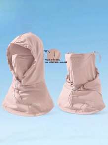 1pc Casual Lightweight Breathable Sun Protection Face Mask Hat Combo, Suitable For Driving, Cycling, Beach, UPF50+ Ski Masks