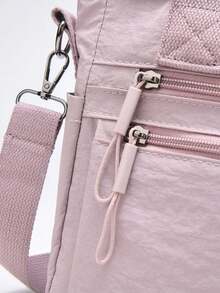[Women's Shoulder Bag] Water-Repellent, Multi-Pocket, Lightweight And Compact, Can Be Worn Crossbody Or Carried By Hand, For Everyday Use, Commuting, And Travel, Convenient Storage, 3-Way Bag - 淡紫色 - 查看 10