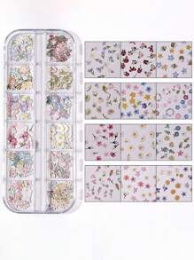 1 Box 240pcs 3D Wood Pulp Flower Nail Art Decorations And Butterfly Nail Art Flower Decorations, Suitable For Nail Art Decoration And DIY Craft Design, Valentine's Day Gifts, Gifts For Friends And Close Friends, Makeup Styling Supplies, Suitable For Enhancing The Charm Of Women's Nails, Nail Art Supplies, Nail Art Products.