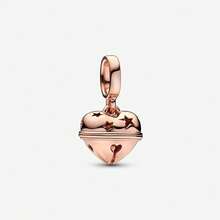 1 pezzo Ciondolo a forma di campanella placcato argento, adatto per bracciali e collane, adatto per uso quotidiano o come regalo di compleanno - Multicolore - Visualizzare 10