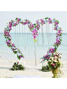 UNHO XL Wedding Arch Heavy Duty Heart Shape Flowers Balloon Stand 2.2M Metal Party Decor Rack Heart Shaped Background Frame - White - View 7