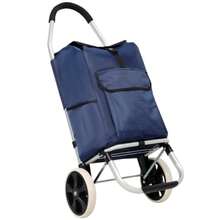 Shopping Trolley With Wheels,Trolley Black Foldable Shopping Cart,Removable Shopping Oxford Waterproof Bag,Black - Màu xanh lam - Xem 8