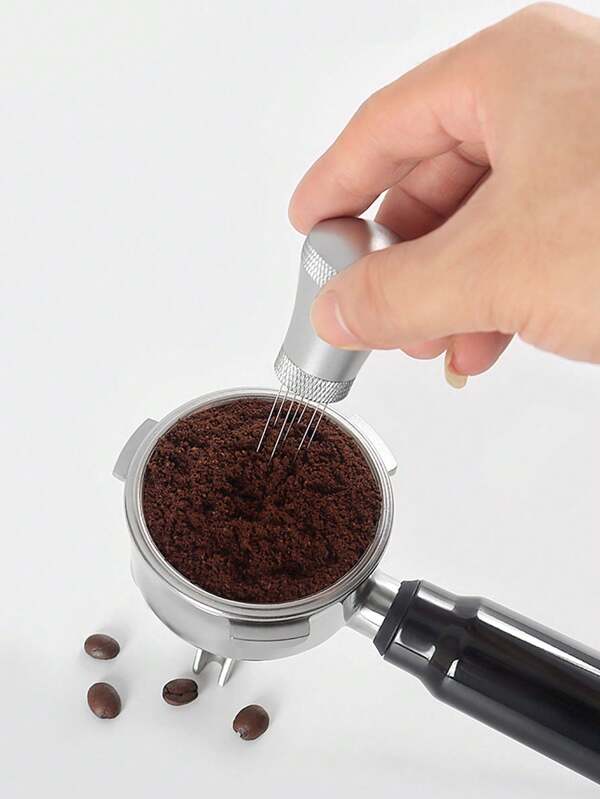 Kaffee Pulver Spender, Edelstahl Nadel-Typ Pulver Spender, rührende und auflockernde Pulver Spender mit Basishalterung, Kaffee Pulver Spender für den Schulanfang