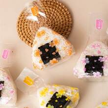 1套/100个可爱米饭和蔬菜卷包装袋，可爱樱桃卡通三角寿司袋，便当配件和寿司制作模具