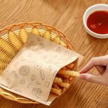25/50/100pcs Brown Food Sealed Bag, Oil-Proof, Self-Adhesive Storage Bag, Packaging Bag, Sandwich, Bread, Hamburger, Chips, Packaging Bag, Outing, Picnics, Food Self-Adhesive Packaging, Storage Bag, Sandwich Packaging Bag, Chip Packaging, Fried Chicken Packaging Bag, Roasted Chicken Packaging Bag, Food Greaseproof Paper, Pancake Bag