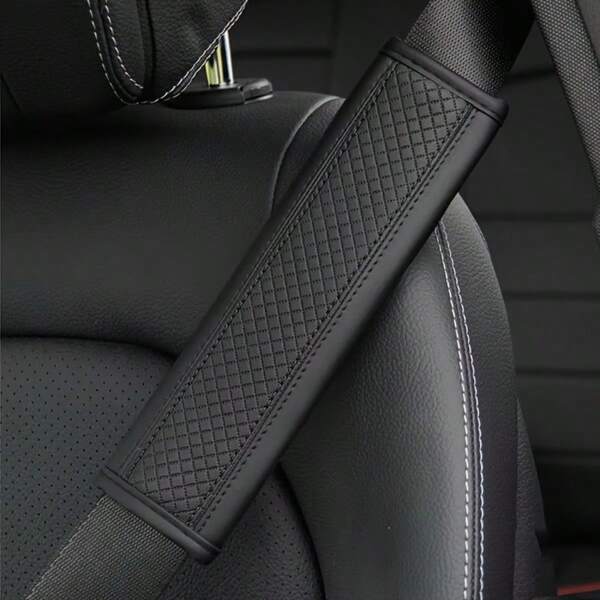 2 piezas de cubiertas de asiento de cinturón de seguridad con pespunte rojo | Accesorios interiores de coche cómodos y duraderos | Accesorio de coche moderno
