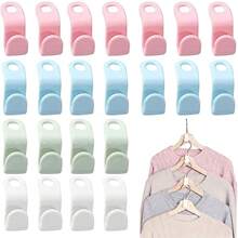 10 piezas Ganchos de conexión para perchas, ganchos de conexión para el hogar, hebilla de conexión de perchas de moda mini para perchas de ropa, conectores de ganchos en cascada, organizador de armario de plástico resistente para ahorrar espacio, hebilla de conexión apilable
