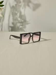 1pc Fashionable Pink Ombre Oversized Square Frame Fashion Glasses Christmas Winter Christmas Gifts