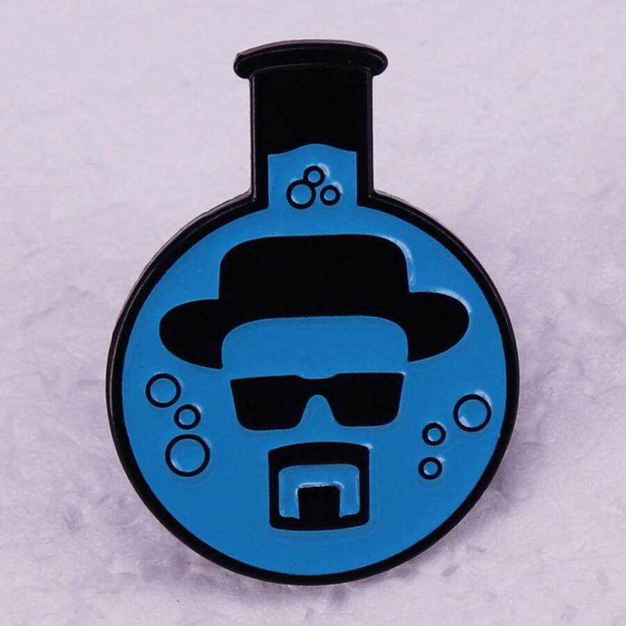 Chemical Utensils Blue Round Bottom Flask Brooch Peripheral Accessories Badge - Multicolor - View 1