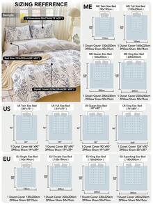 Bộ ga trải giường 3 món họa tiết hoa lá (1 ga trải giường và 2 vỏ gối), mềm mại và thân thiện với da, phù hợp cho mọi mùa, lý tưởng cho sử dụng trong gia đình. - Nhiều màu - Xem 3