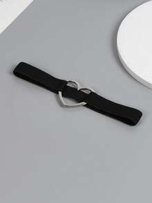 1pc Black Heart Elastic Garter Belt, Minimalist Gothic Style Thigh Chain Jewelry Accessory Valentine's Day Valentines