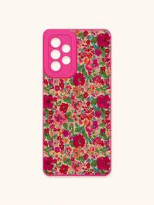 Funda de teléfono con estampado floral diminuto en rosa fucsia, funda de teléfono con estilo vintage de flores dispersas multicolor en rosa fucsia, funda de protección de lente, compatible con iPhone y Galaxy, compatible con iPhone 13, 15, 16 Pro Max, 16, 14, 15, 16 Plus, teléfonos Galaxy a prueba de agua, a prueba de golpes y resistente a arañazos - Multicolor - Ver 15