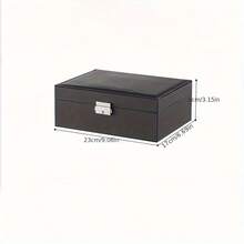 1 件豪华钻石形收纳盒，多层可锁珠宝盒，双层抽屉式 PU 皮革珠宝盒，可锁戒指、耳环、手镯，优雅可锁双层珠宝盒 - 耳环和戒指管理器，便携式耐用礼品解决方案，送给精致朋友的节日礼物 - 彩色 - 查看 9