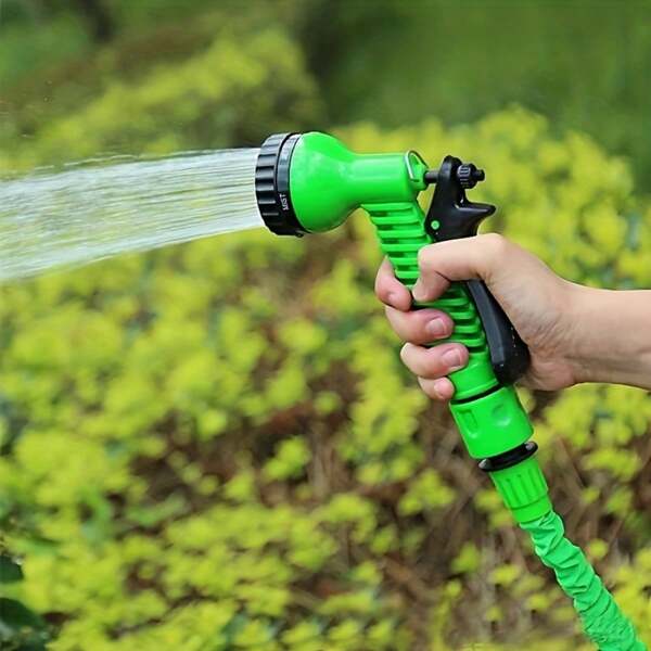 1pc High Pressure Garden Watering Hose Nozzle, 7-Function Water Spray Gun For Gardening, Car Washing, Plant Watering