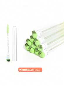 Cepillo de pestañas en forma de tubo con diseño de frutas de dibujos animados, cepillo de pestañas de cristal portátil y redondo para el peinado de pestañas