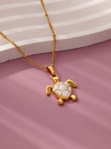 1PC Mode Groene Schildpad Kettingen Voor Vrouwen Goud Kleur Rvs Zeeschildpad Hanger Ketting Bruiloft Esthetische Boho Sieraden Gift