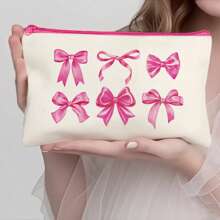 1/5/10/20pcs Sweet Pattern Canvas Zipper Bags Gift Storage Pouch Set, Y2K Style Bow Decor Accessory Organizer Bags, Essential For Ladies Party Butterfly Theme, Versatile Makeup Brush Holder, Stationery Pouch, Party Favor Bags