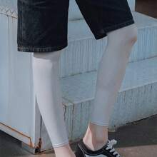 2 Stücke Atmungsaktive UV-Schutz Beinbezüge, Eisseide atmungsaktiv schnelltrocknende Laufsport Leggings mit UV-Schutz