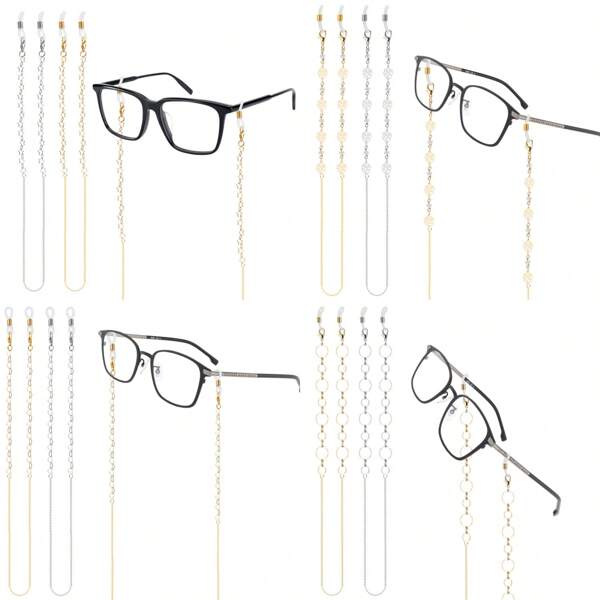 2 Packs Beaded Glasses/Mask Holder Chains - Adjustable Anti-Loss Retainer String For Reading Glasses, Sunglasses & Face Masks (Unisex)