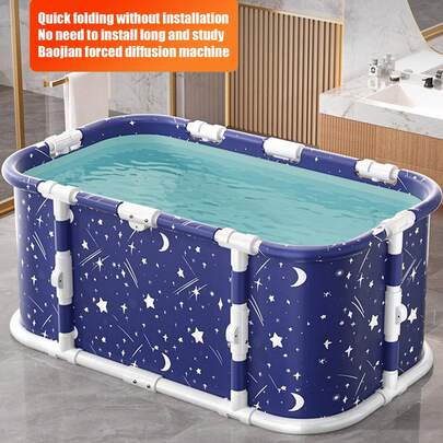 Foldable Freestanding Bathtub For Adults With Thermal Insulation, Portable Soaking Tub For Hot/Ice Baths, 120min Heat Retention & Double Drain