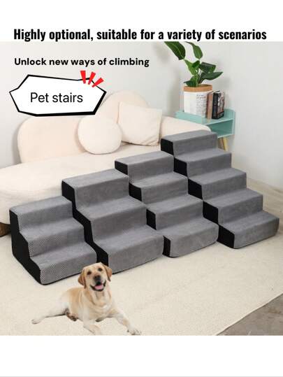 1 pezzo di scala dritta per animali domestici, antiscivolo e lavabile, con 3/4/5 gradini, adatta per permettere agli animali domestici di salire su letti e divani, ideale per animali di piccola/media/grande taglia