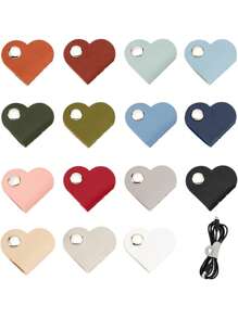 Organizer per cavi in pelle a forma di cuore, disponibile in più colori, con design portatile e antismarrimento, perfettamente compatibile con cavi dati per cellulari e cavi per auricolari