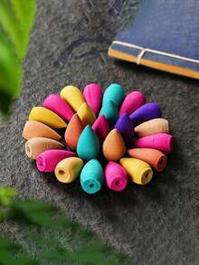 300个100%纯天然手工制作的倒流香锥，包含瀑布香型，玫瑰、郁金香、茉莉、薰衣草等多种香味，适用于倒流香炉 | 冥想瑜伽礼品