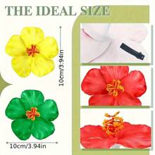 Pinzas para el cabello con flores hawaianas, pinzas para el cabello con flor de ciruelo de espuma, decoraciones de fiesta hawaiana, ropa para playa y piscina, artículos para fiesta hawaiana, accesorios para novia y boda