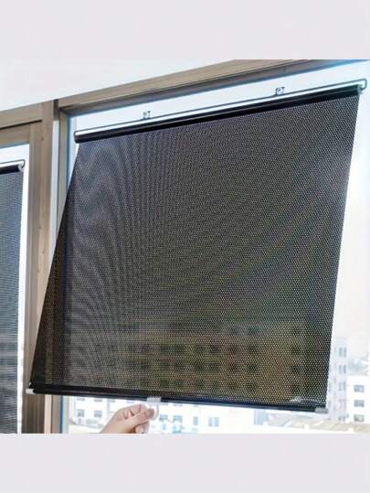 1-Piece Easy-To-Install Retractable Sunshade - UV Protection For Office, Kitchen, Balcony And Living Room, Living Room Curtain Sunshade Roller Blinds And Car Windows | Heat Resistant And UV Protection | Classic Style Home Decoration