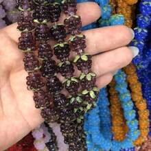 2/5/10/50pcs Handmade Plump Raspberry Glass Beads, 7 Vibrant Colors - Ideal For DIY Jewelry Making, Bracelets, Necklaces And Earrings - Realistic Fruit Design With Green Leaves