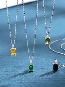 Colar com pedra de nascimento em prata esterlina S925, banhado a ouro 14K, verde esmeralda, maio, junho, julho, zircônia cúbica, pingente para meses de nascimento, presentes de aniversário para mulheres e meninas, joias