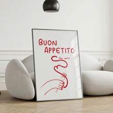 1 pieza Obra de arte de pared con palabras inspiracionales en italiano, impresiones de buenas vibras, carteles, pintura de lienzo minimalista, arte de pared moderno para decoración de sala de estar, con marco opcional