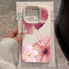 1 Stück Handyhülle aus TPU-Material mit Retro-Hibiskusblumenmuster, kompatibel mit iPhone//Redmi Handy