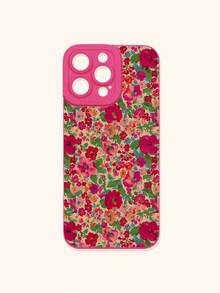 Funda de teléfono con estampado floral diminuto en rosa fucsia, funda de teléfono con estilo vintage de flores dispersas multicolor en rosa fucsia, funda de protección de lente, compatible con iPhone y Galaxy, compatible con iPhone 13, 15, 16 Pro Max, 16, 14, 15, 16 Plus, teléfonos Galaxy a prueba de agua, a prueba de golpes y resistente a arañazos - Multicolor - Ver 48