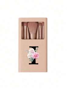 便携式化妆刷套装，带镜子，花卉字母A-Z设计，盒装化妆刷套装，多功能化妆刷套装，带镜盒，迷你多功能化妆笔，粉底刷，眼影刷，新手美妆工具，混合化妆刷收纳盒，化妆刷套装，方便携带的女性礼物，理想的化妆工具套装，便携旅行必备品 - 卡其色 - 查看 21