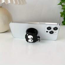 Cute Black Pebble Shaped Foldable Phone Stand - Easy To Use And Install, Adjustable Angle, Practical, Fashionable & Durable, Suitable For All Phones, Compact & Portable, Perfect Gift For Friends & Birthday Compatible With IPhone, Android Phone, Gift For Birthday, Family, Friends Push-Pull Phone Grip, Phone Holder, Phone Accessories Compatible With IPhone, Android Phone, Gift For Birthday, Family, Friends - Multicolor - View 8