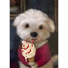 1pc Funny Animals Personify Poster Print Cat Dog Rabbit Hamster Eat Something Canvas Painting Wall Art For Living Room Home Decor Optional Frame