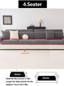 1 pieza Funda elástica para sofá, funda de asiento completa antideslizante para sofá, aplicable para sofá de 1/2/3/4 plazas, sofá en forma de L, funda ajustable, lavable a máquina, apta para mascotas, decoración para dormitorio, oficina, sala de estar - Gris claro