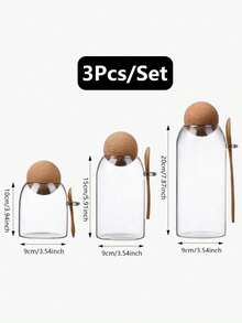 1PC Hermetic Containers For Food Storage Pots Glass Jar With Lid Sealed Container Sugar And Tea Cans Airtight Kitchen Coffee Jars - Multicolor - View 3