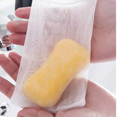 20个装肥皂起泡网，白色肥皂袋，适用于浴室家居浴室装饰夏季，身体清洁工具，便携式旅行配件，可多次使用
